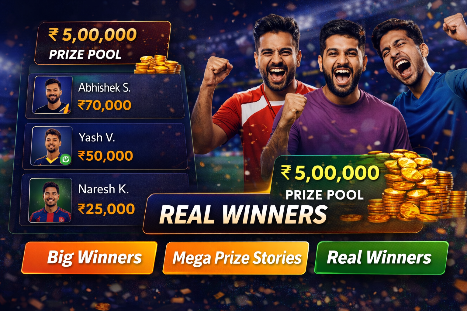 Come Cric App fantasy cricket result notes